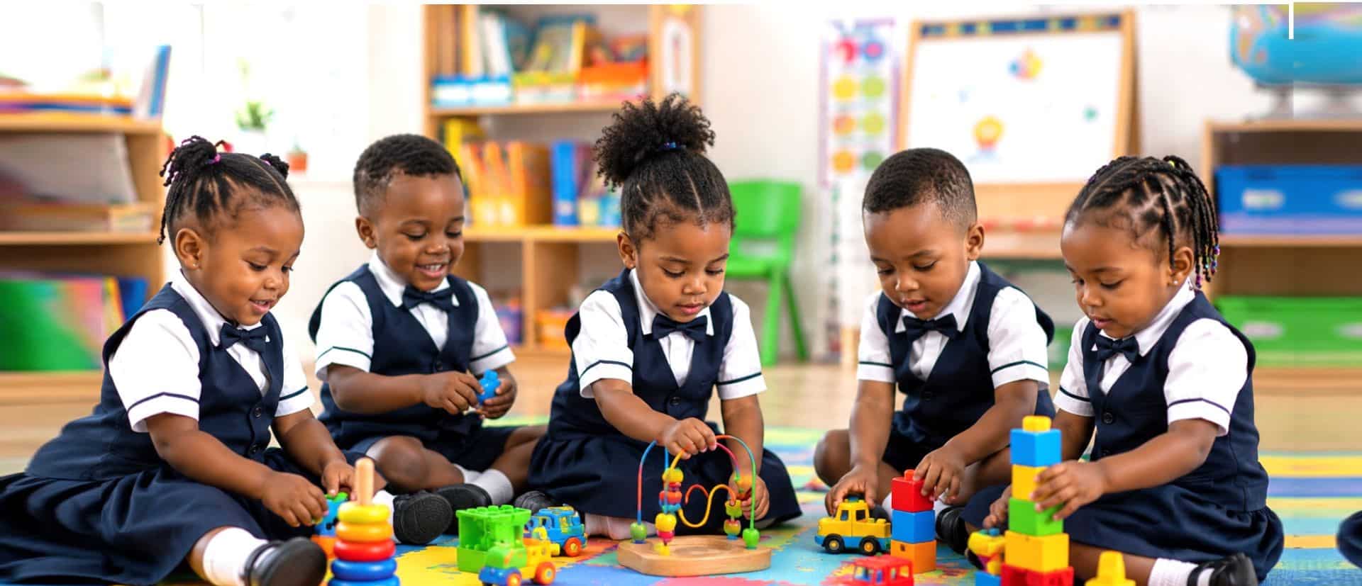 nursery school children plying